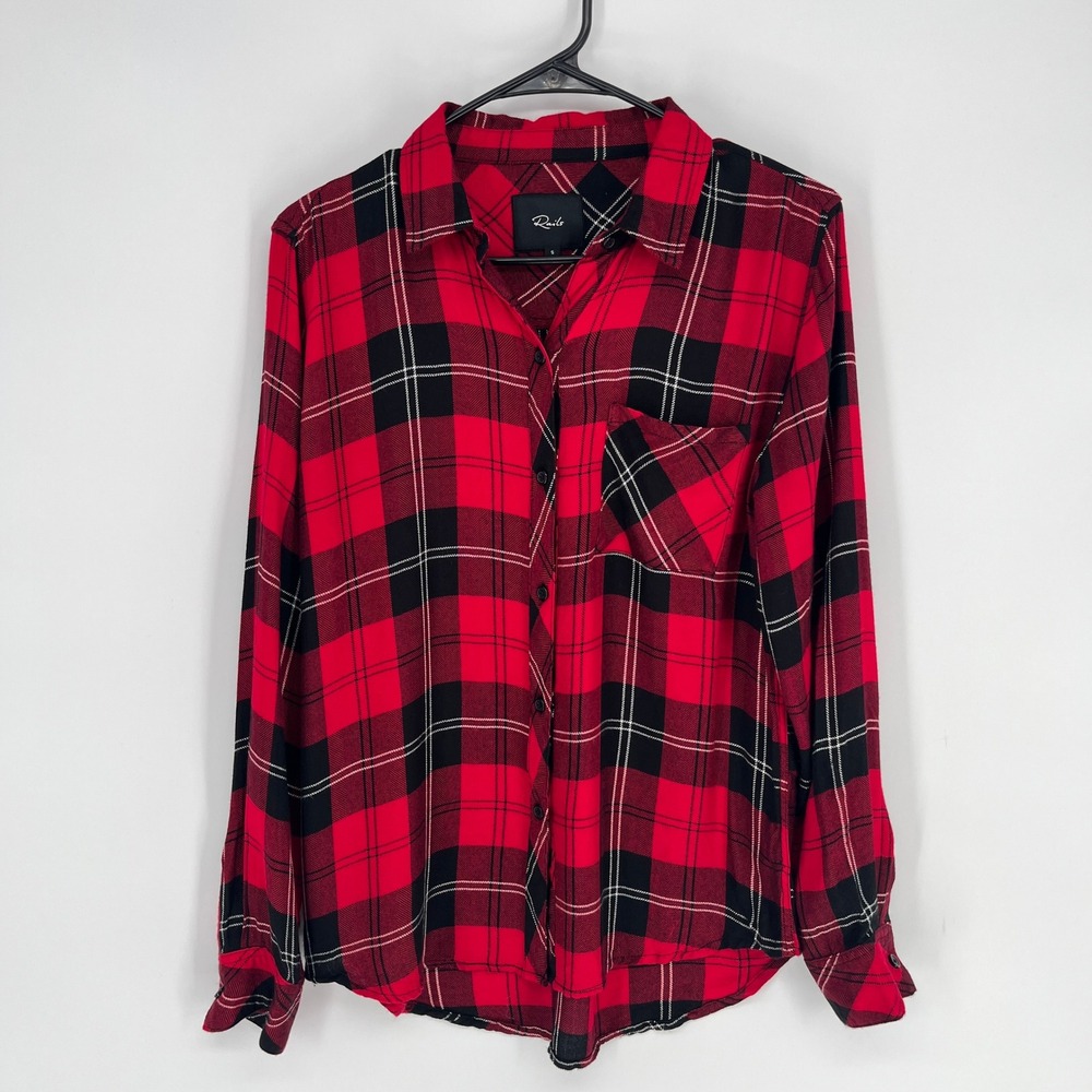 Rails Hunter Plaid Shirt SM Red Black Holiday Cozy Y2K Soft Flannel Button Down‎ - Picture 5 of 12